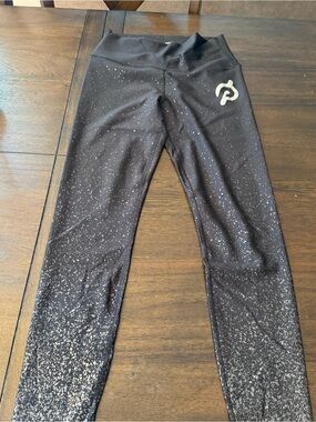 Peloton Black Speckle-Print Kids Leggings